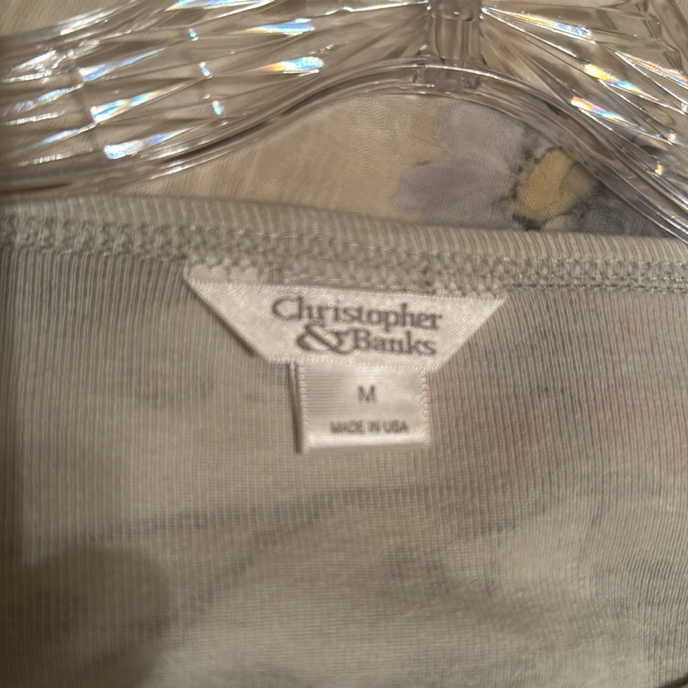 Christopher & Banks Parisian Floral Top - Pink, Blue, Green - Picture 4 of 6